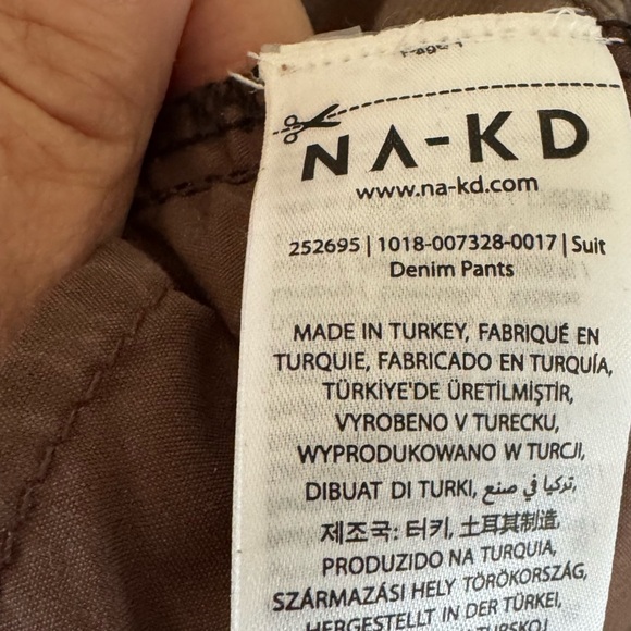 NAKD women’s size 0 brown denim pants wide leg - Picture 2 of 3